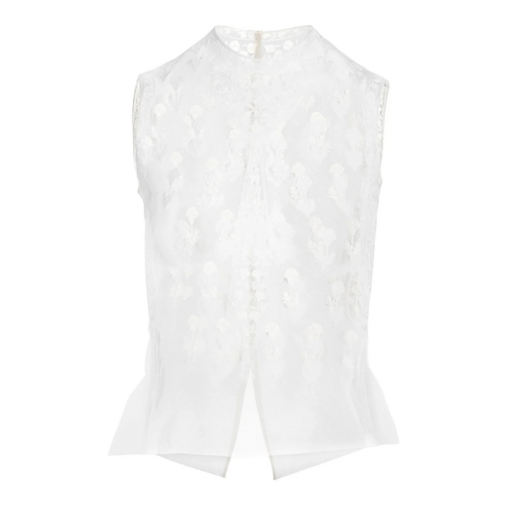 Áo tank top thêu tulle