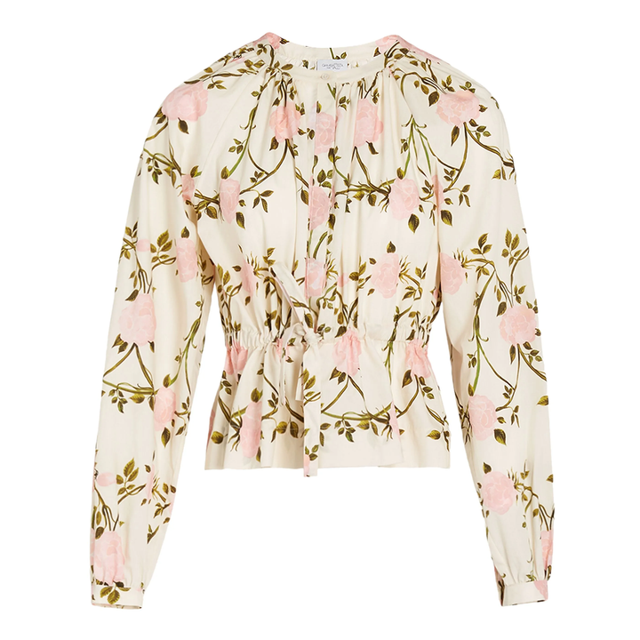 Giambattista_Valli_Popeline_Printed_Top_Beige