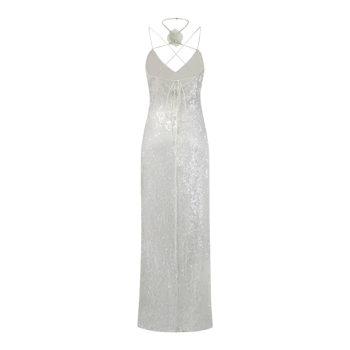 Club21 - JW PEI - Heisey Sequinned Rosette Maxi Dress - DRESSES - White