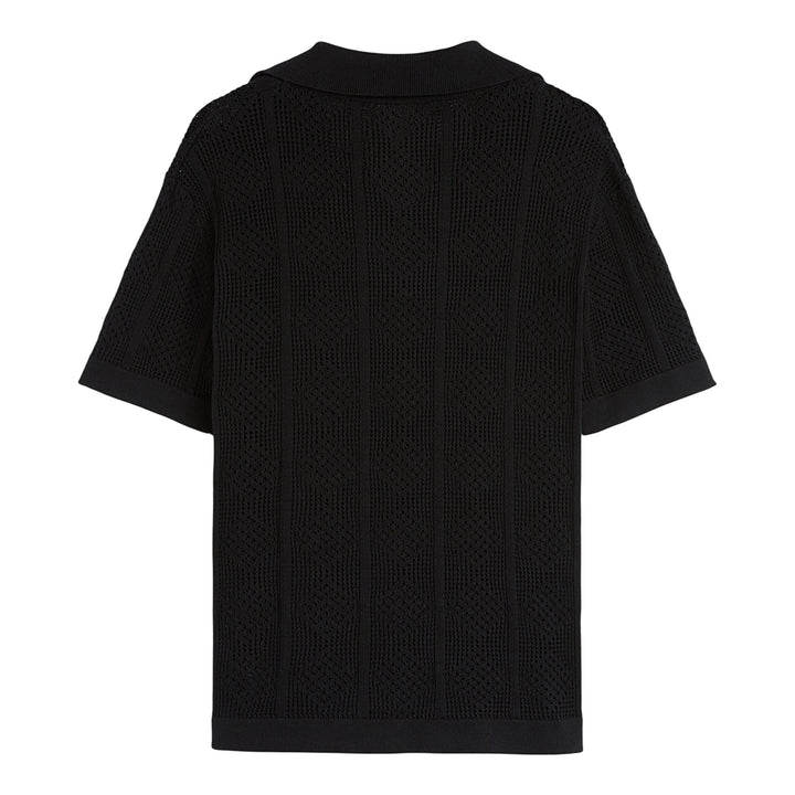 Club21 - Jil Sander - Cotton Lace Stitch Polo Knit - POLOS - Black