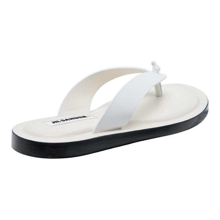 Club21 - Jil Sander - Semi-Shiny Calf Leather Slipper - FLAT SANDALS - White