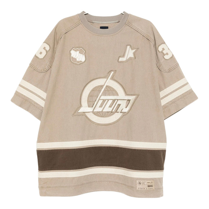 Club21 - Juun.J - Color Blocked Denim Hockey T-Shirt - TEES - Beige