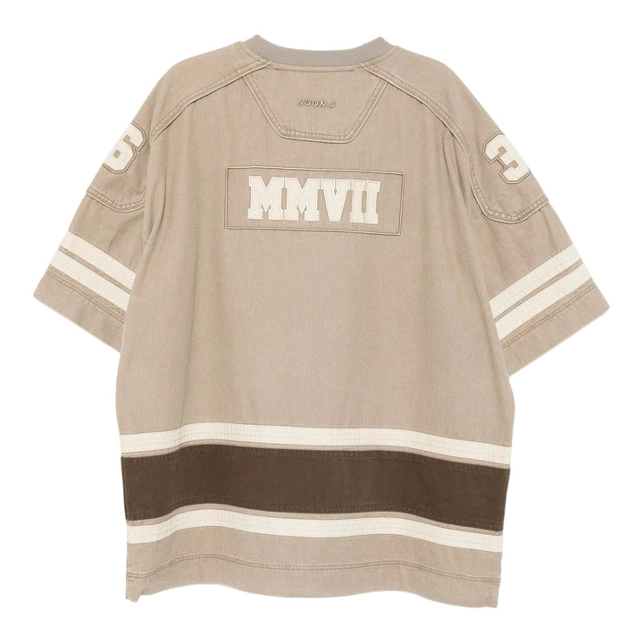 Club21 - Juun.J - Color Blocked Denim Hockey T-Shirt - TEES - Beige