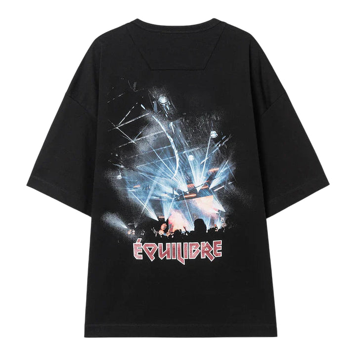 Club21 - Juun.J - Equilibre Rock Stage Graphic T-Shirt - TEES - Black