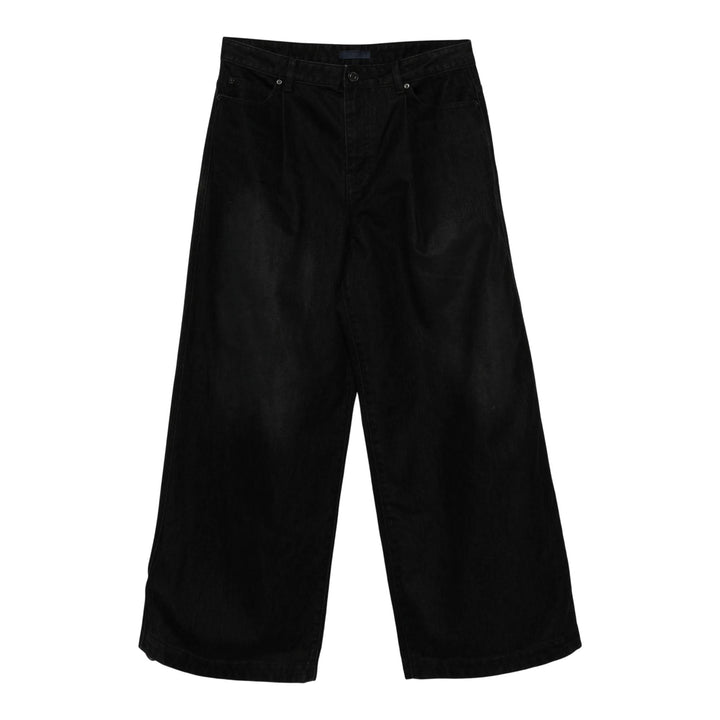 Club21 - Juun.J - Velvet-Like Denim Wide Pants - PANTS - Black