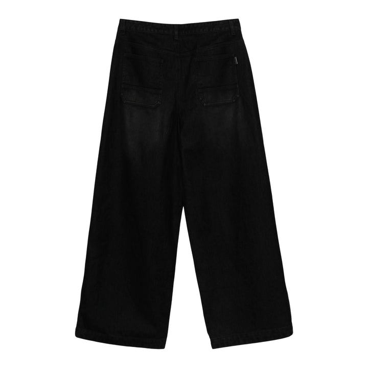 Club21 - Juun.J - Velvet-Like Denim Wide Pants - PANTS - Black