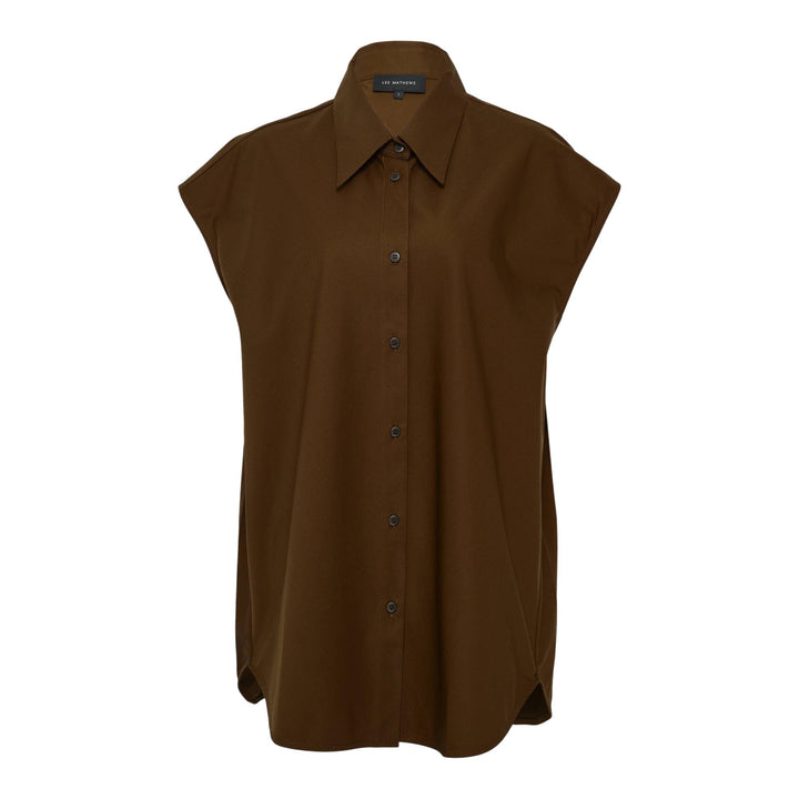 Club21 - Lee Mathews - Spencer Sleeveless Shirt - BLOUSES - Brown