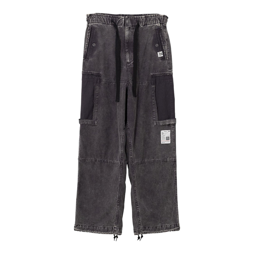 Club21 - MIHARA YASUHIRO - Cotton Satin Cargo Trousers - PANTS - Black