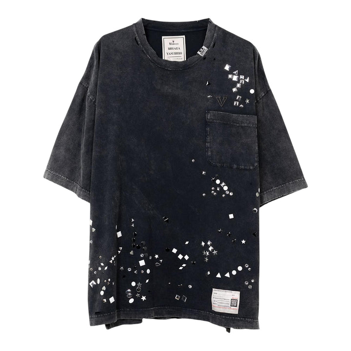 Club21 - MIHARA YASUHIRO - Embellished Bleached Tee - TEES - Black