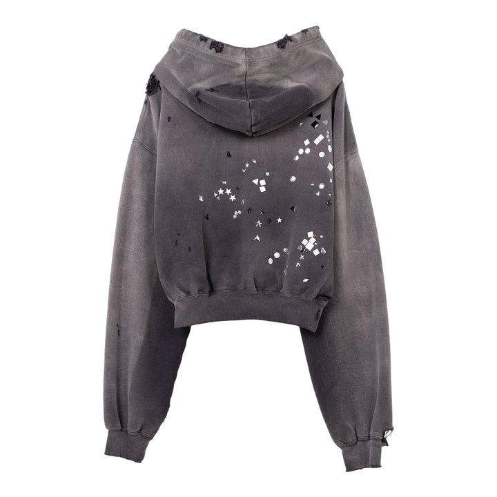 Club21 - MIHARA YASUHIRO - Embellished Sun Faded Hoodie - SWEATSHIRTS - Black