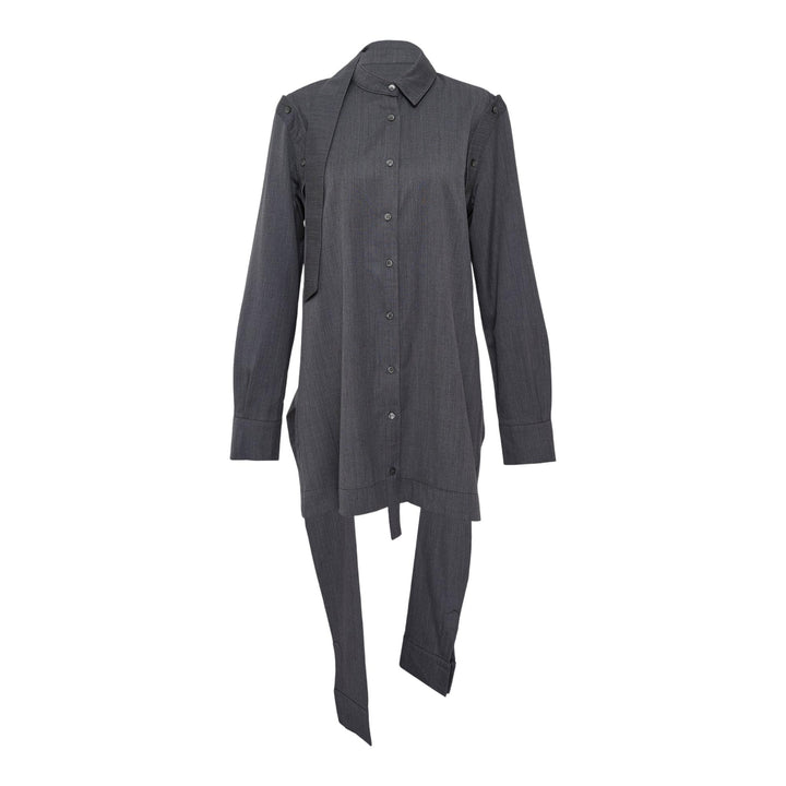 Club21 - MMAM - Convertible High-Neck Tie Detail Blouson - BLOUSON - Grey