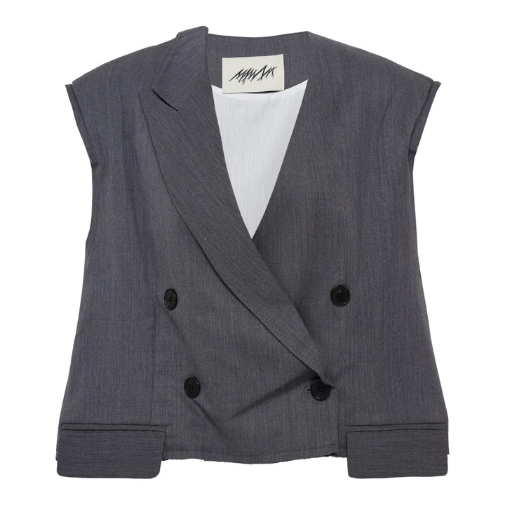 Club21 - MMAM - Cropped Front & Back Detail Woven Top - WOVEN TOPS - Grey