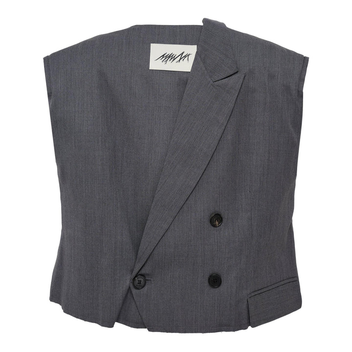 Club21 - MMAM - Cropped Front & Back Detail Woven Top - WOVEN TOPS - Grey