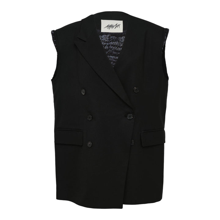Club21 - MMAM - Double-Breasted Oversized Vest - VESTS - Black