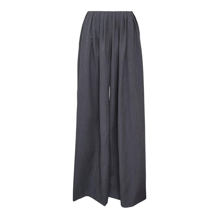 Club21 - MMAM - Wide Leg Pleated Wool Trousers - PANTS - Grey