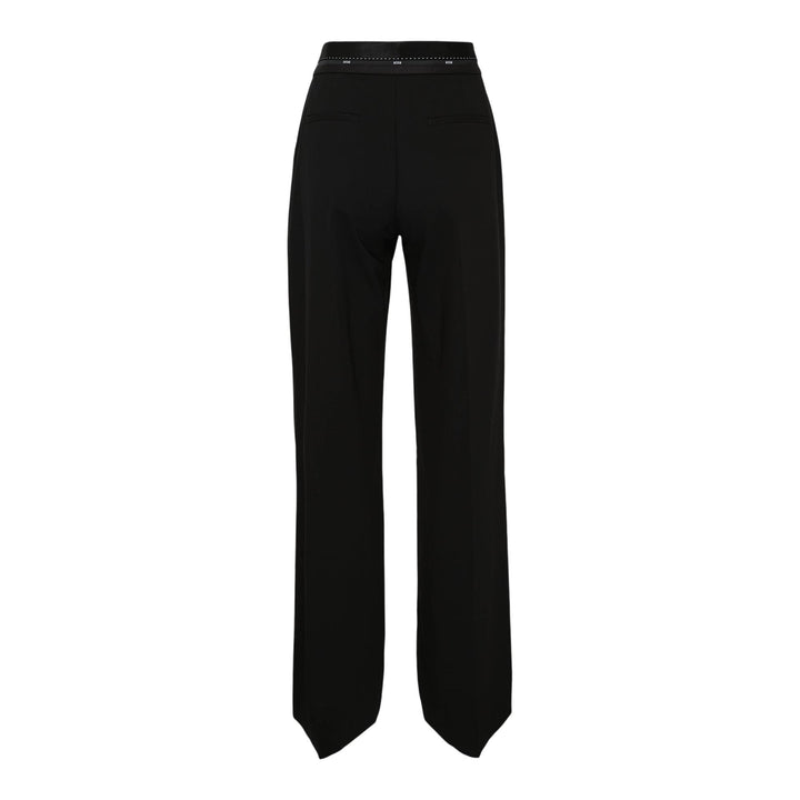 Club21 - MSGM - Black Pants With Logo Belt - PANTS - Black
