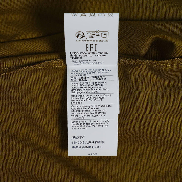 Club21 - MSGM - Elegant Logo Tee - TEES - Olive