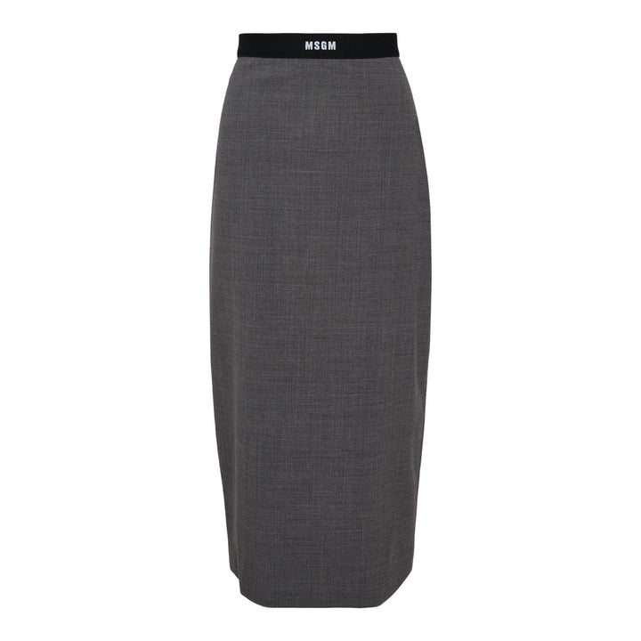 Club21 - MSGM - Logo On Waistband Skirt - SKIRTS - Grey