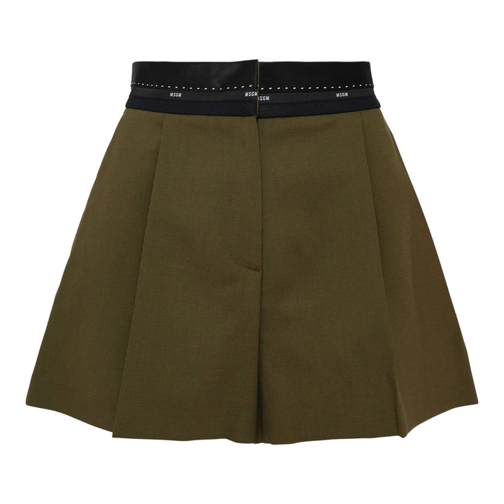 Club21 - MSGM - Pleated Shorts - SHORTS - Olive