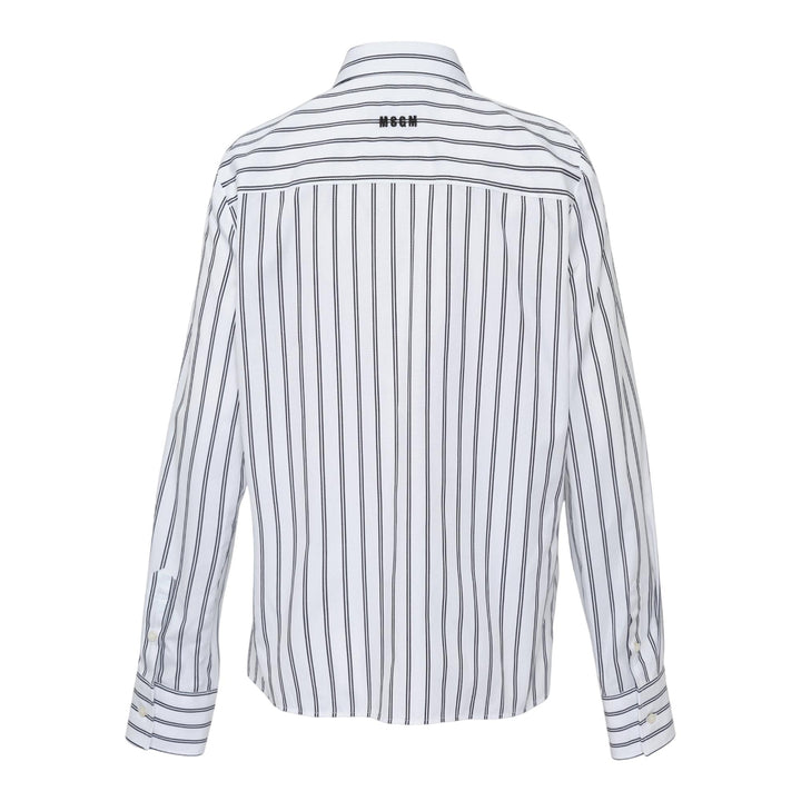 Club21 - MSGM - Side Ribbon Stripe Collar Blouse - BLOUSES - White