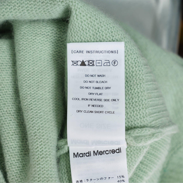 Club21 - Mardi Mercredi - Raccoon Blended Cardigan Round Neck - CARDIGANS - Green