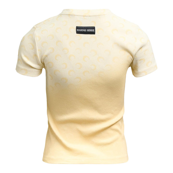 Club21 - Marine Serre - Faded Moon Jersey Baby Fit T-Shirt - TEES - Yellow
