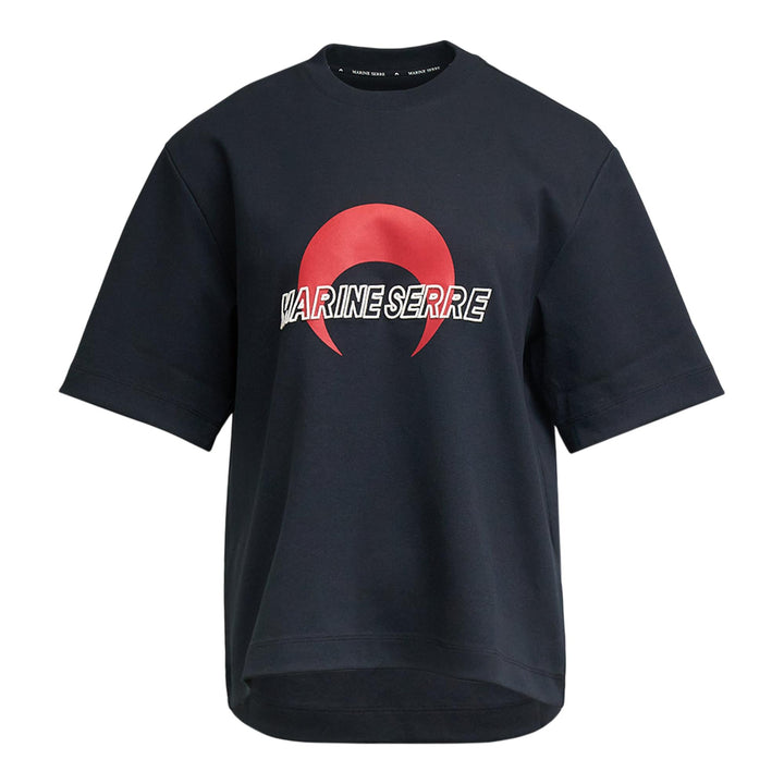 Club21 - Marine Serre - MS Sports Jersey Relaxed T-Shirt - TEES - Black