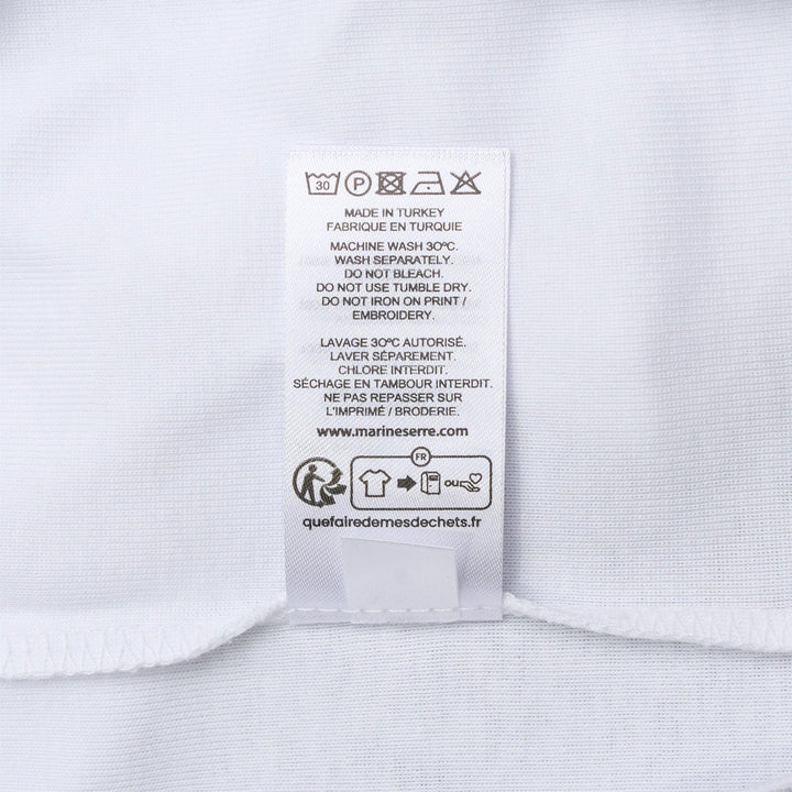 Club21 - Marine Serre - Moon Logo Ribbed Jersey Baby Fit T-Shirt - TEES - White