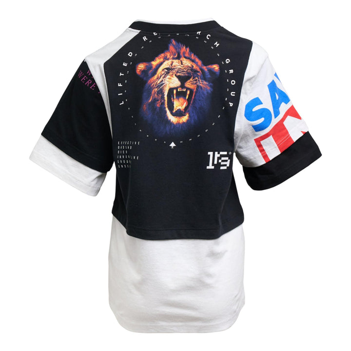 Club21 - Marine Serre - Regenerated Graphic Jersey Layered T-Shirt - TEES - White