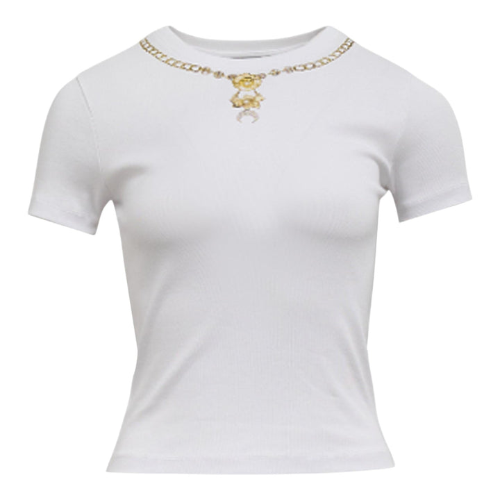 Club21 - Marine Serre - Trompe-L'Oeil Jewelry Jersey Baby Fit T-Shirt - TEES - White