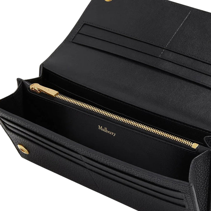 Club21 - Mulberry - Continental Wallet Black Small Classic Grain - WALLETS - Black
