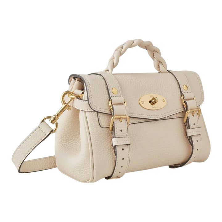 Club21 - Mulberry - Mini Alexa Eggshell Heavy Grain - MINI TOP HANDLE - Eggshell