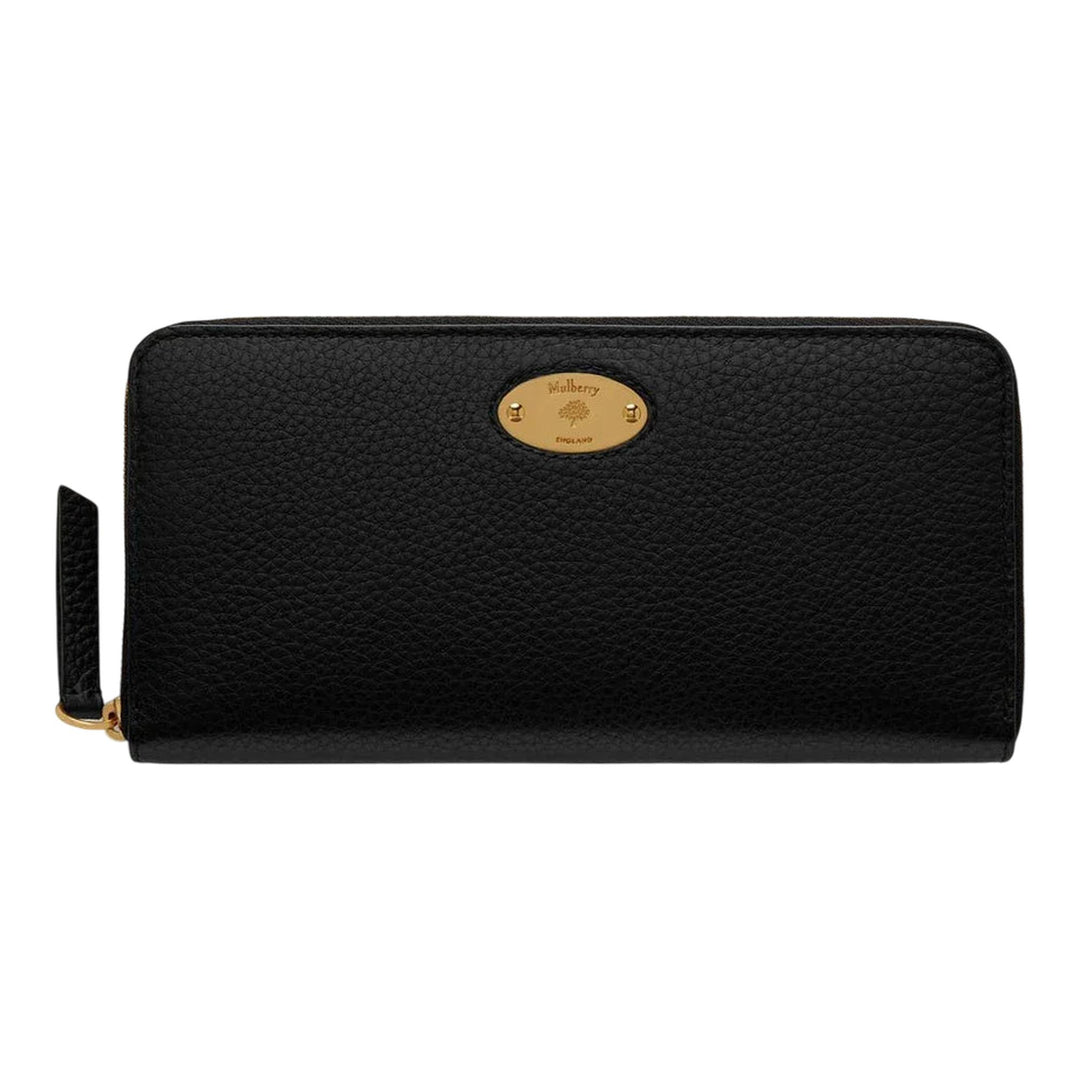 Club21 - Mulberry - Mulberry Plaque 8 Credit Card Zip Purse Black Small Classic Grain - WALLETS - Black