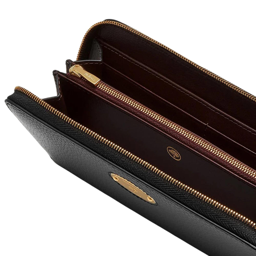 Club21 - Mulberry - Mulberry Plaque 8 Credit Card Zip Purse Black Small Classic Grain - WALLETS - Black