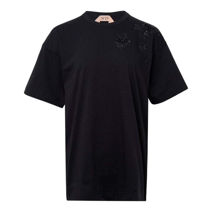 Club21 - N21 - Embroidery Short Sleeve Tee - TEES - Black