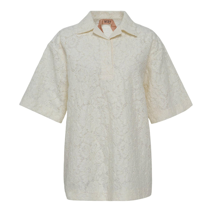 Club21 - N21 - Lace Over Size Polo - WOVEN TOPS - White