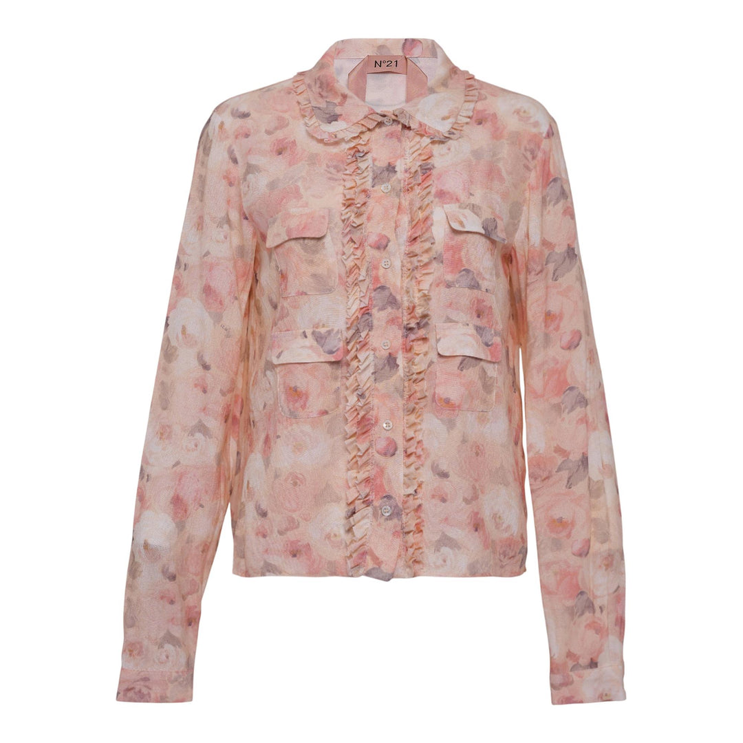 Club21 - N21 - Printed Ruffles Blouses - BLOUSES - Pink