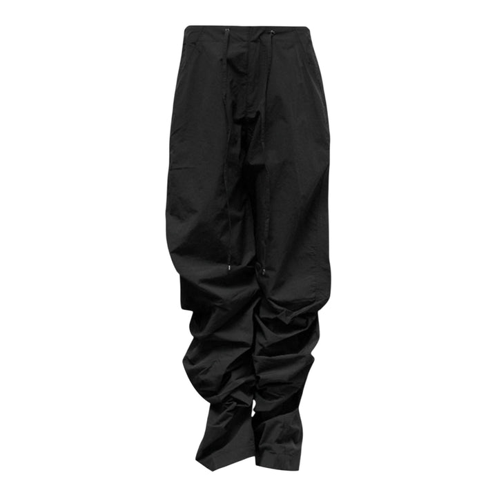 Club21 - NACHE - Pintuck Nylon Pants Unisex - PANTS - Black