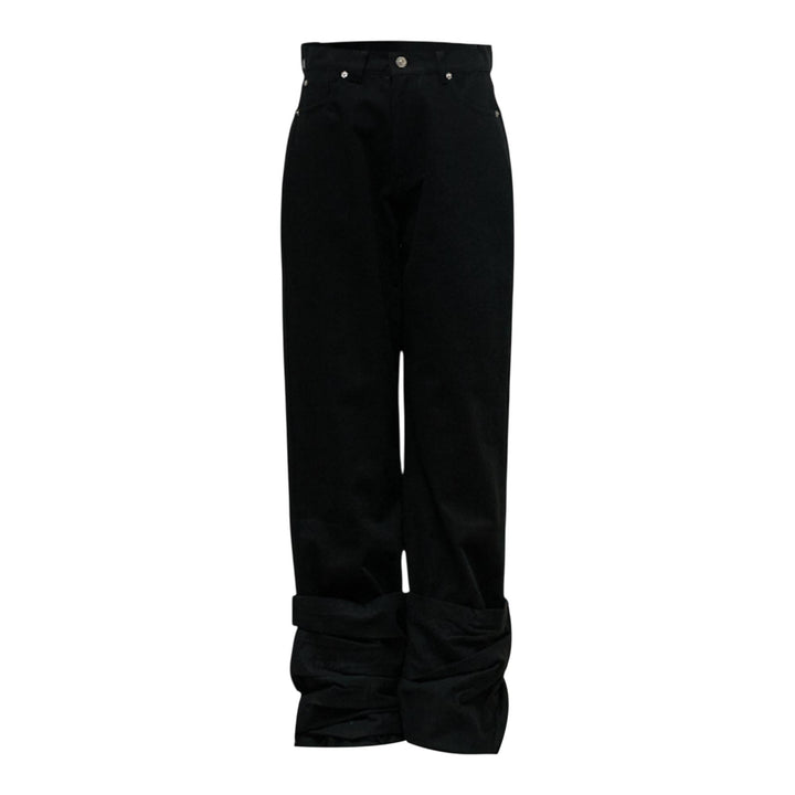 Club21 - NACHE - Reverse Cotton Pants Black - JEANS - Black