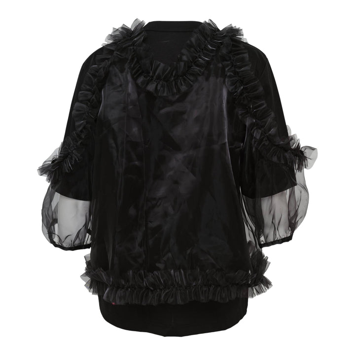 Club21 - Noir Kei Ninomiya - Cotton Ponte X Polyester Organza Tee - TEES - Black