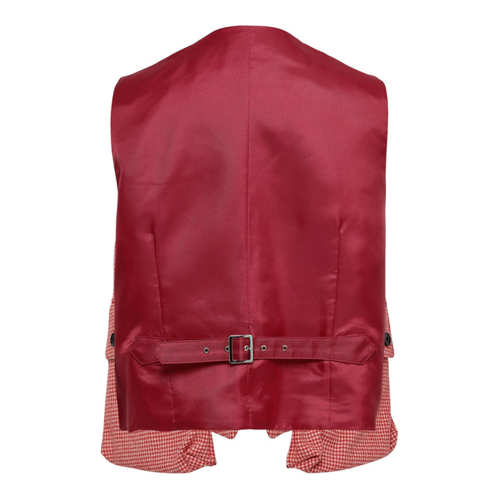 Club21 - Noir Kei Ninomiya - Hounds Tooth Pattern Wool Vest - VESTS - Red