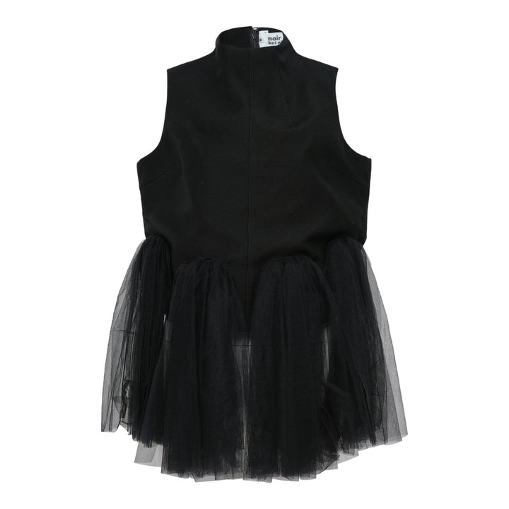 Club21 - Noir Kei Ninomiya - Wool Doeskin X Nylon Tulle Top - WOVEN TOPS - Black