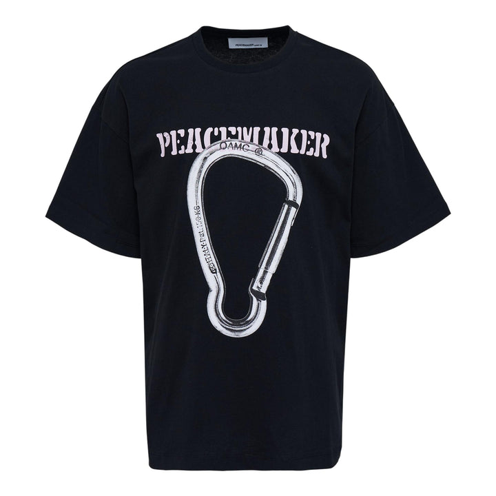 Club21 - OAMC Peacemaker - Loose Fit T-Shirt Carabinier Print - TEES - Black
