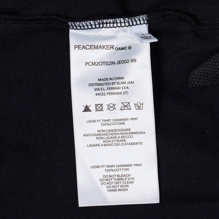 Club21 - OAMC Peacemaker - Loose Fit T-Shirt Carabinier Print - TEES - Black