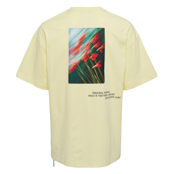 Club21 - OAMC Peacemaker - Loose Fit T-Shirt Flower Print - TEES - Yellow