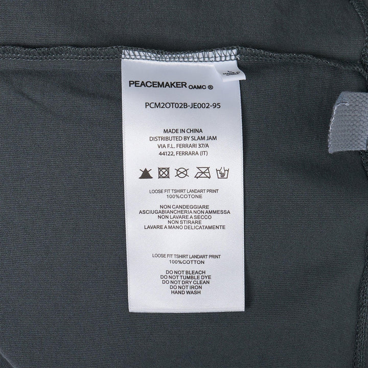 Club21 - OAMC Peacemaker - Loose Fit T-Shirt Landart Print - TEES - Grey