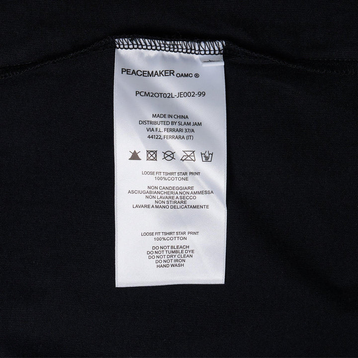 Club21 - OAMC Peacemaker - Loose Fit T-Shirt Star Print - TEES - Black