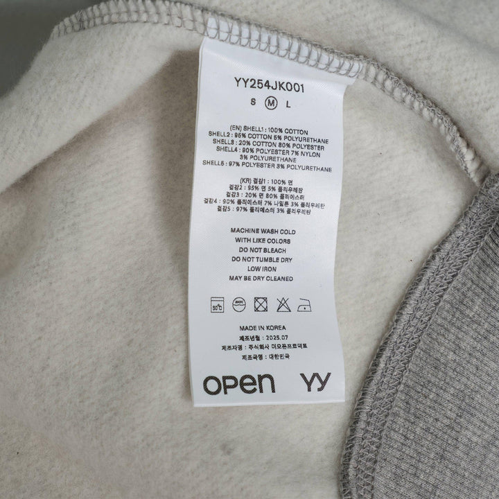 Club21 - OPEN YY - Argyle Patched Hoodie - SWEATERS - Light Grey