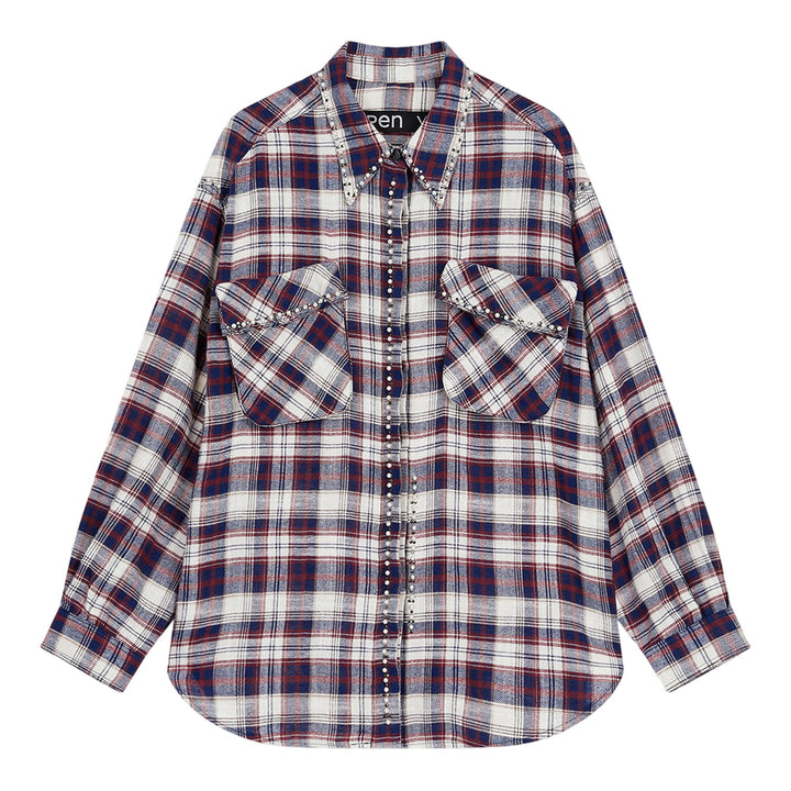 Club21 - OPEN YY - Beaded Pocket Shirt - BLOUSES - Checks