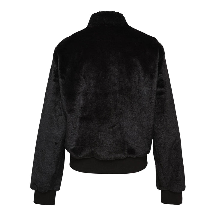 Club21 - OPEN YY - Fleece Applique Zipup Jacket - SWEATERS - Black